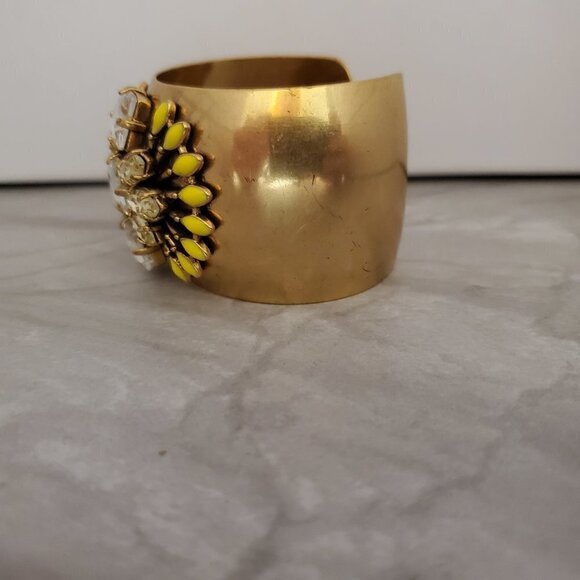 🌞 Stella and Dot Norah Rhinestone Crystal Antiqued Distressed Wide Cuff 🌞 - Picture 2 of 7